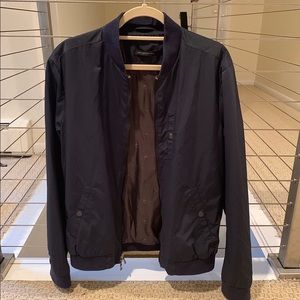 John Varvatos navy bomber jacket